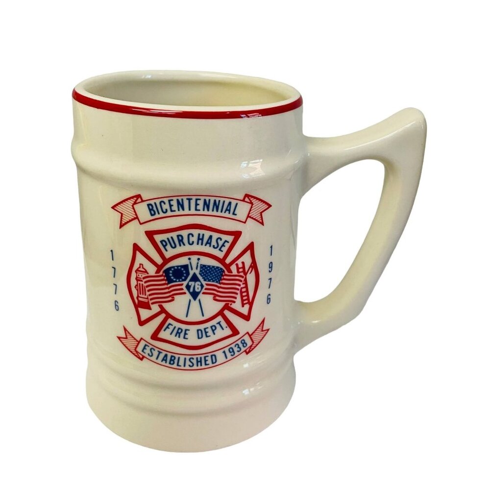 Vintage Ceramic Mug Sunset Bicentennial Purchase‎ Fire Dept 1776-1976